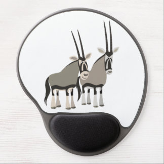 Cute Pair of Cartoon Oryxes Gel Mousepad