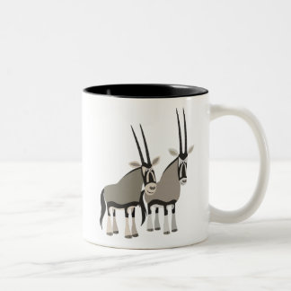 Cute Pair of Cartoon Oryxes Mug
