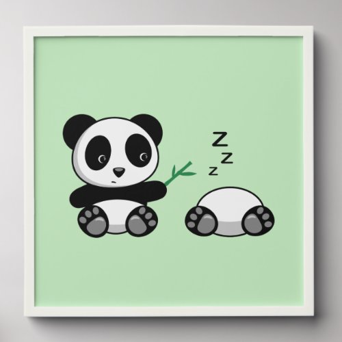 Cute Pair of Pandas on Green Peel And Stick Photo Tile