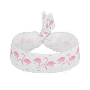 Cute Pair Of Pink Flamingos 2 Illustration Hair Tie