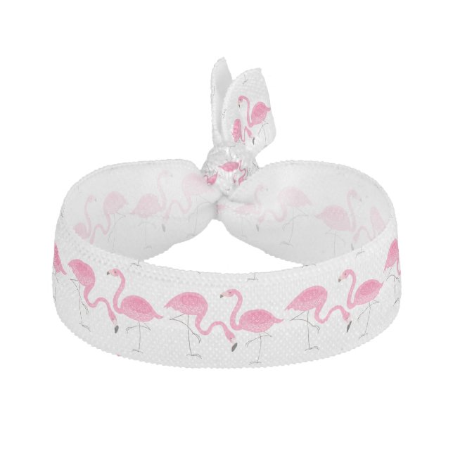 Cute Pair Of Pink Flamingos 2 Illustration Hair Tie (Front)