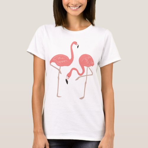 Cute Pair Of Pink Flamingos 2 T_Shirt