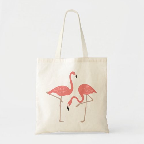 Cute Pair Of Pink Flamingos Illustration Tote Bag