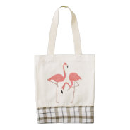 Cute Pair Of Pink Flamingos Illustration Zazzle Heart Tote Bag at Zazzle