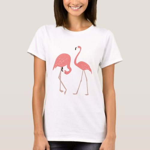 Cute Pair Of Pink Flamingos T_Shirt