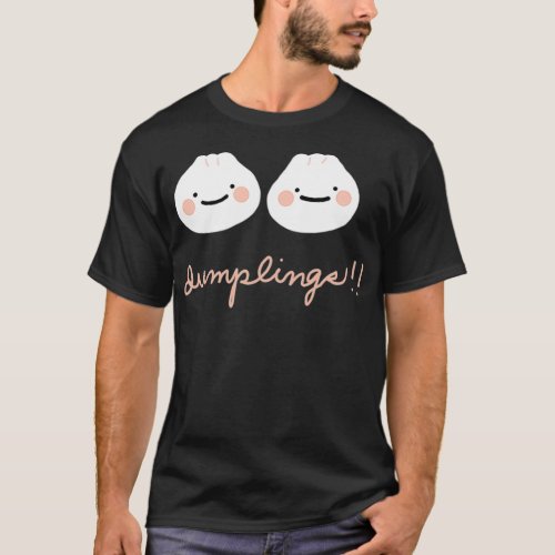 Cute Pair of Smiling Dumplings Dim Sum Graphic T_Shirt