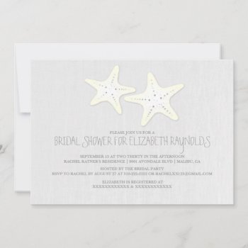 Cute Pair Of Starfish Bridal Shower Invitations by topinvitations at Zazzle