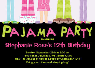 pajama party invitations zazzle