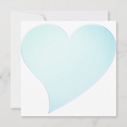 Cute pale aqua blue big heart Valentines day card