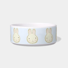 Cute pale blue cream bunny cartoon pattern