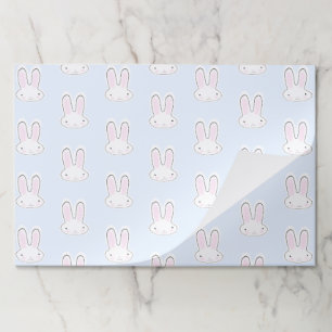 Cute pale blue Easter bunny pattern party placemat