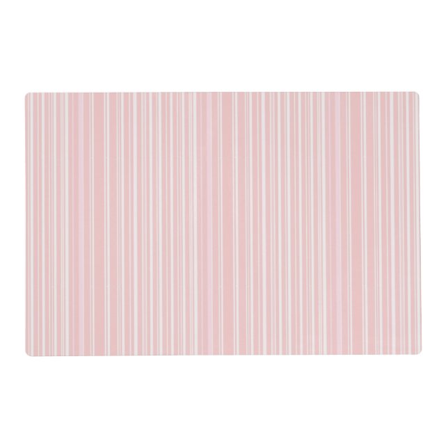 Cute Pale Pink Candy Striped Placemat (Front)