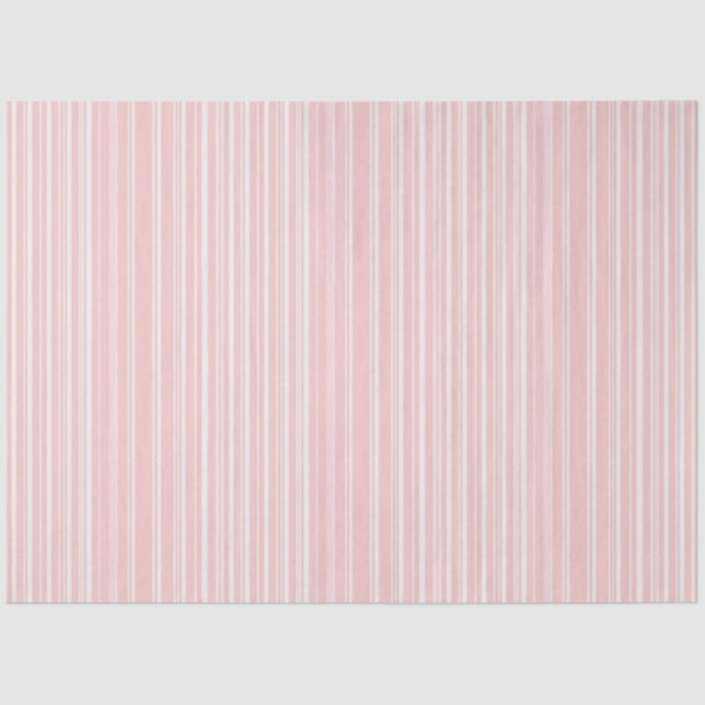 Cute Pale Pink Candy Striped Tissue Paper (Front)