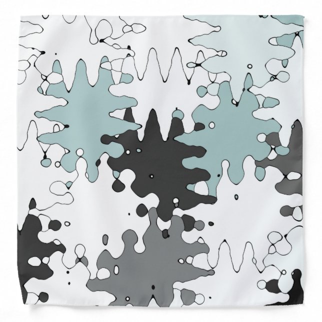 CUTE Pale Turquoise Blue Pattern Bandana (Front)