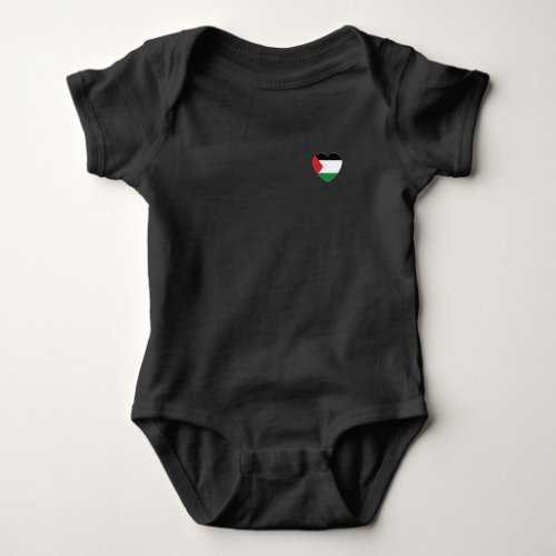 cute palestine flag heart graphic design baby bodysuit