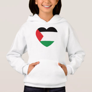 cute palestine flag heart graphic design hoodie