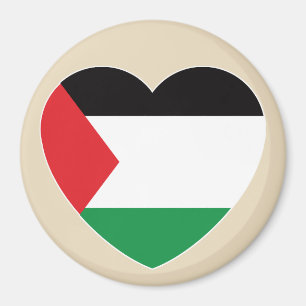 cute palestine flag heart graphic design magnet