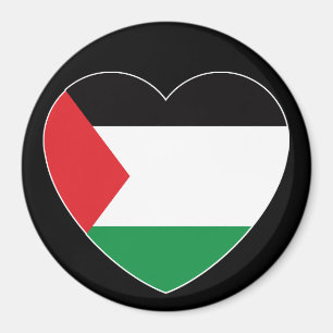 cute palestine flag heart graphic design magnet