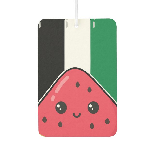 Cute Palestine flag with watermelon-Free Palestin  Air Freshener (Front)