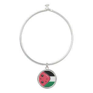 Cute Palestine flag with watermelon-Free Palestin Bangle Bracelet