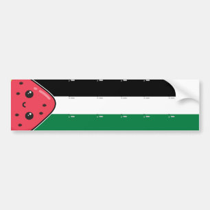Cute Palestine flag with watermelon-Free Palestin Bumper Sticker