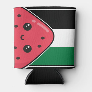 Cute Palestine flag with watermelon-Free Palestin Can Cooler
