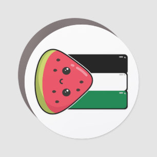 Cute Palestine flag with watermelon-Free Palestin Car Magnet