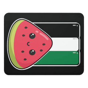 Cute Palestine flag with watermelon-Free Palestin Door Sign