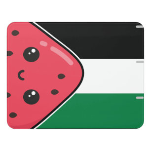 Cute Palestine flag with watermelon-Free Palestin Door Sign