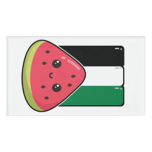Cute Palestine flag with watermelon-Free Palestin  Name Tag