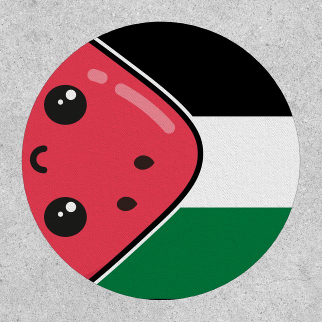 Cute Palestine flag with watermelon-Free Palestin  Patch (Front)