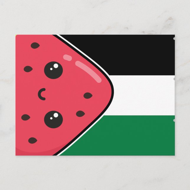 Cute Palestine flag with watermelon-Free Palestin  Postcard (Front)