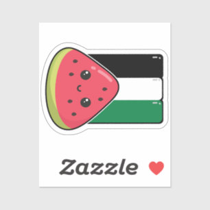 Cute Palestine flag with watermelon-Free Palestin Sticker