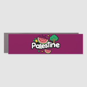 Cute Palestine word surrounded by watermelons tree Car Magnet