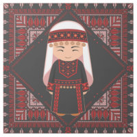 cute Palestinian girl Embroidery red tatreez