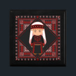 cute Palestinian girl Embroidery red tatreez   Gift Box<br><div class="desc">This is a cute Palestinian girl wearing a Traditional Palestinian dress with an Embroidery tatreez red black Pattern background design is great gift idea for Palestinians, Palestine lovers, Gen Z Pro-Palestinian, University protest support liberation of Palestine and middle east, water jug Revolution, Antifascism College Protests Students or, any family member...</div>