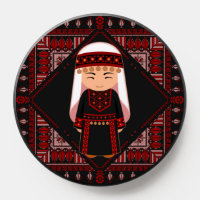 cute Palestinian girl Embroidery red tatreez