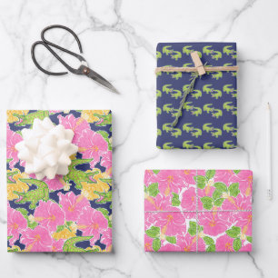 Cute Palm Beach Alligators Wrapping Paper Sheets