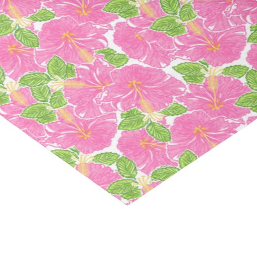 Cute Palm Beach Pink Hibiscus Flowers Tissue Paper