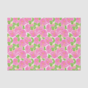 Cute Palm Beach Pink Hibiscus Flowers Tissue Paper