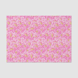 Cute Palm Beach Tropical Pink Hibiscus Flowers Tissue Paper