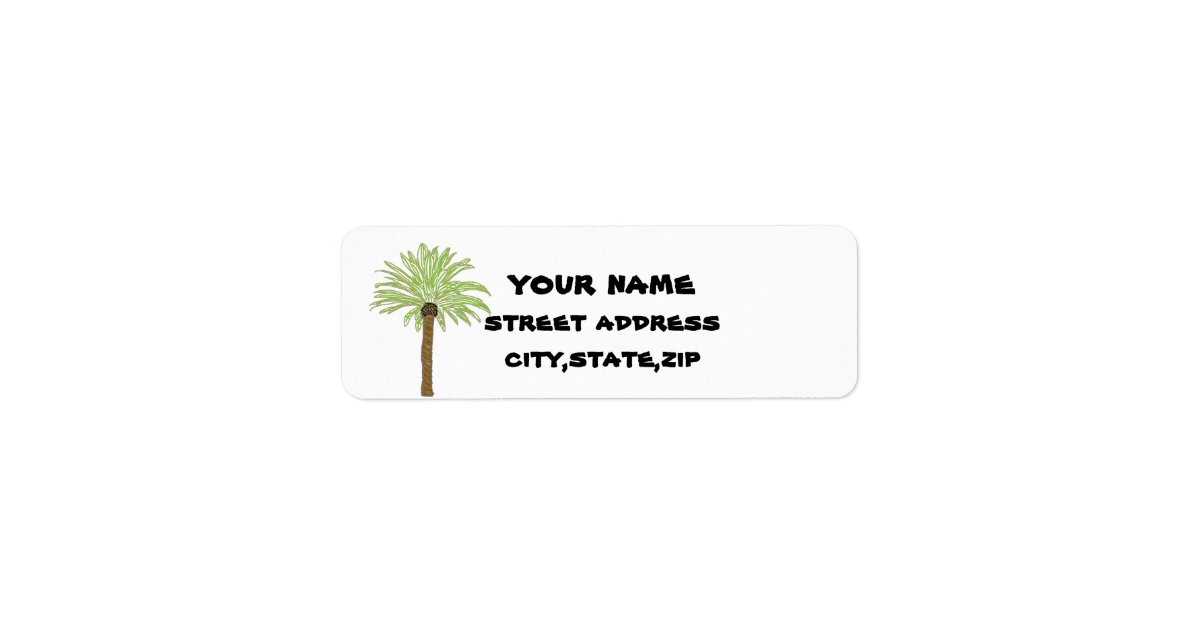 Cute Palm Tree Label | Zazzle