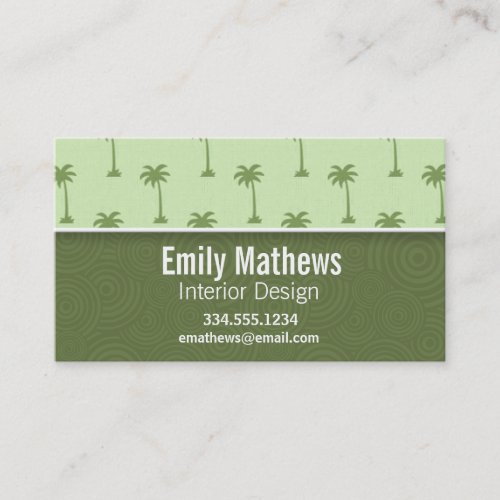 Cute Palm Tree Pattern Business Card
