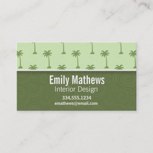 Customizable Cute Palm Tree Pattern Business Card