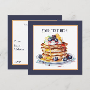 Cute pancake breakfast party invitation