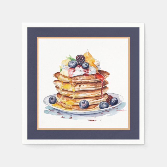Cute pancake breakfast party napkins (Front)