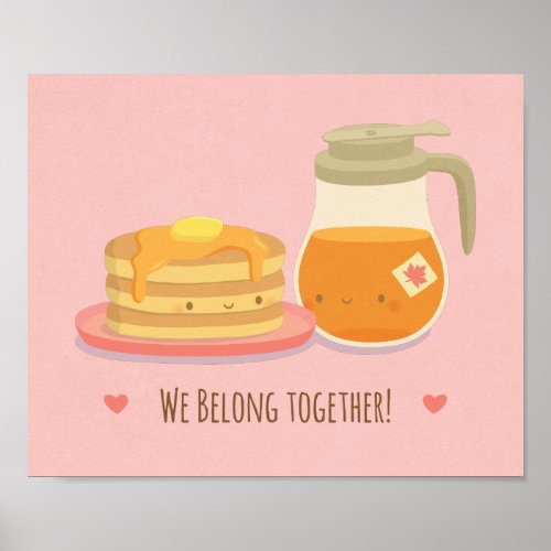Cute Pancakes and Maple Syrup Kitchen Wall Decor