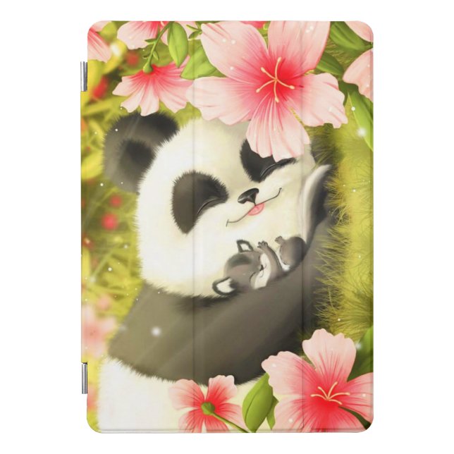 Cute Panda and Baby iPad Pro Cover (Front)