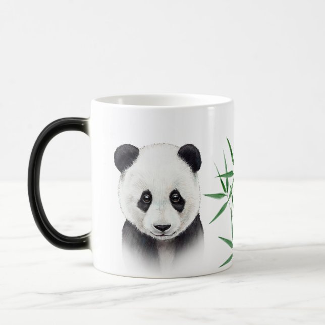 Cute Panda and Bamboo Color Morph Mug (Left)