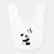Cute Panda and Butterfly Baby Bib